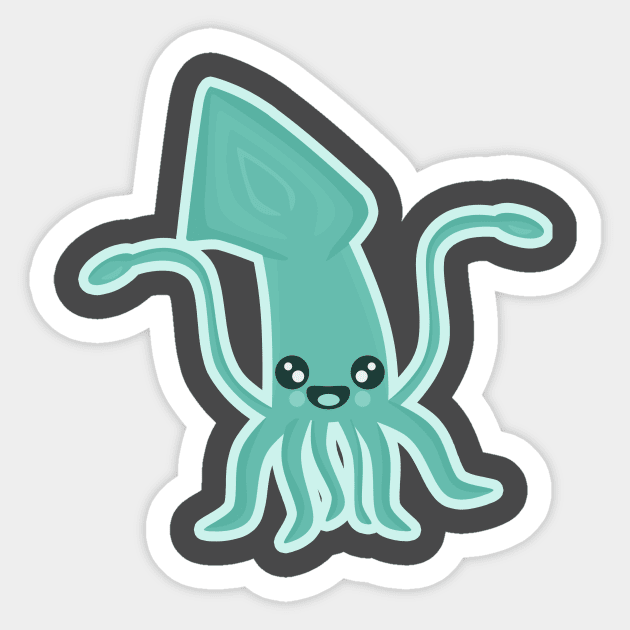 Kawaii Squid Sticker by KawaiiNir